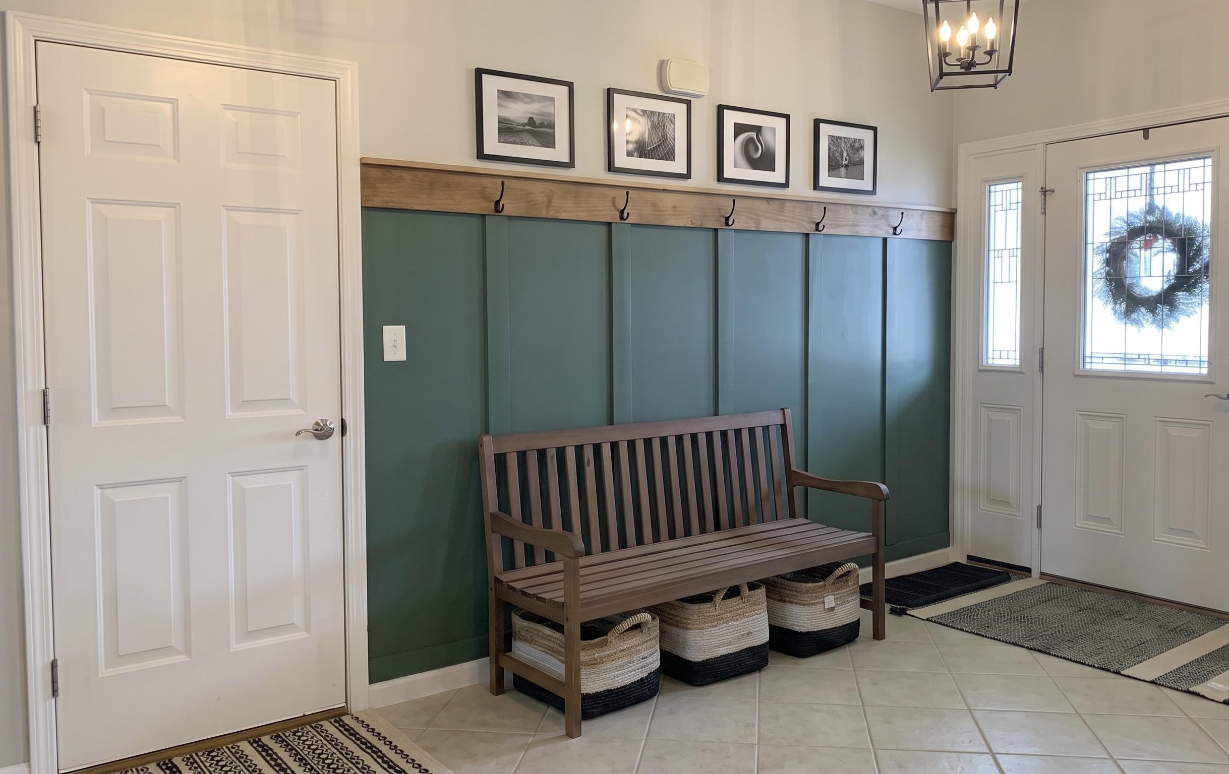 Small Entryway Makeover: Turning Our Builder Grade Entryway into a Functional Drop Zone!!